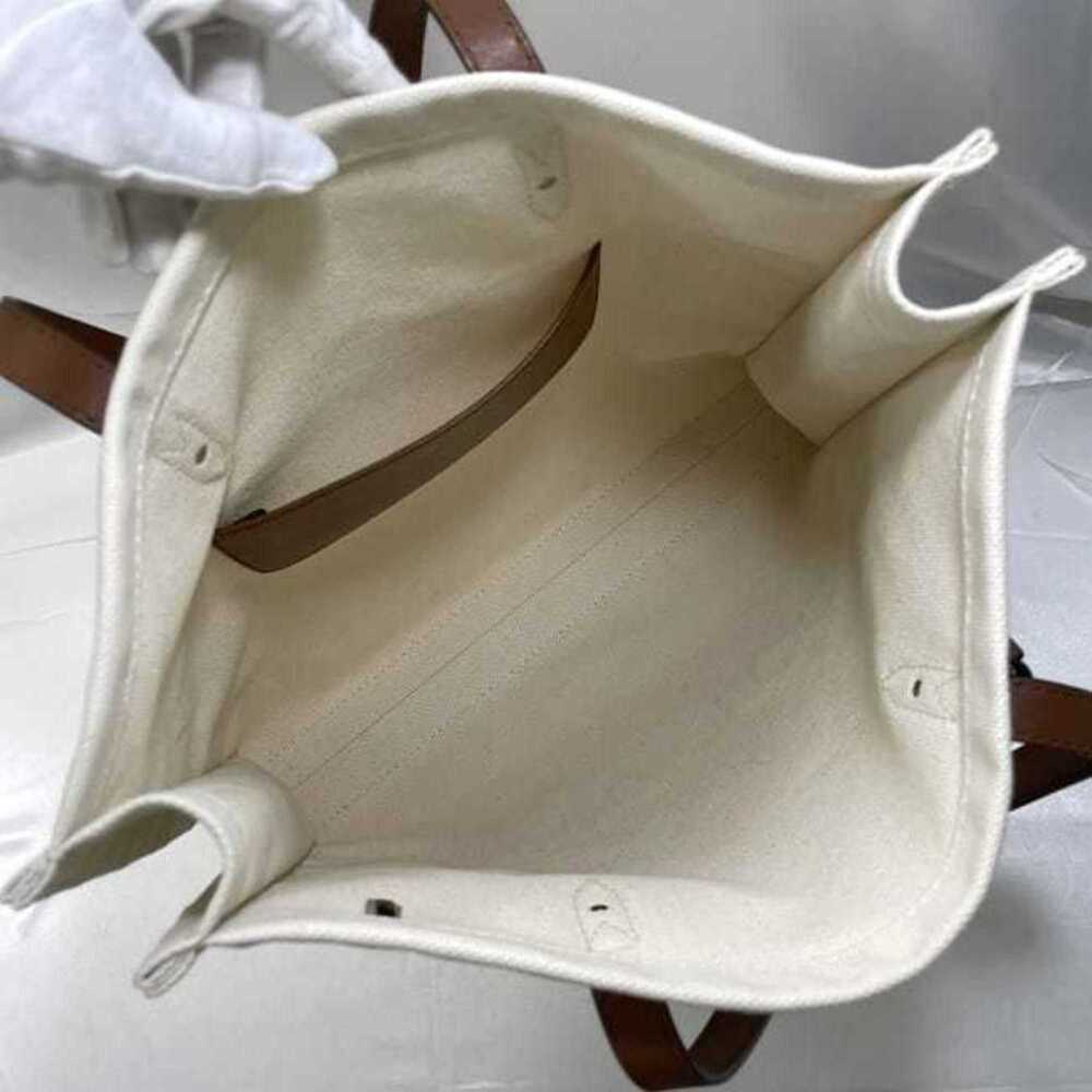 Jimmy Choo Tote Bag Natural White Brown ec-19954 Canvas Leather JIMMY CHOO A4... - Picture 6 of 10